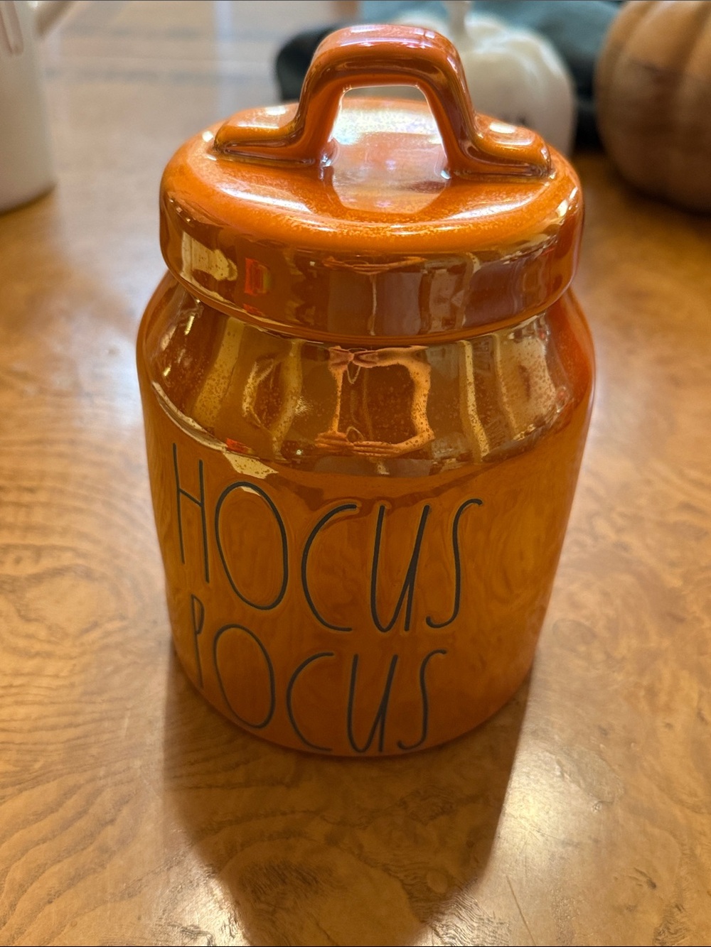 Rae Dunn Iridescent Orange 'Hocus Pocus' Ceramic Canister